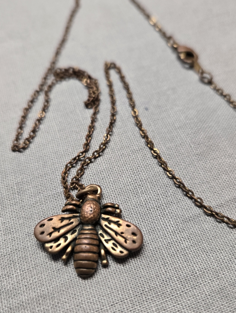 (3 For $10!) Copper Tone Bee Pendant Necklace